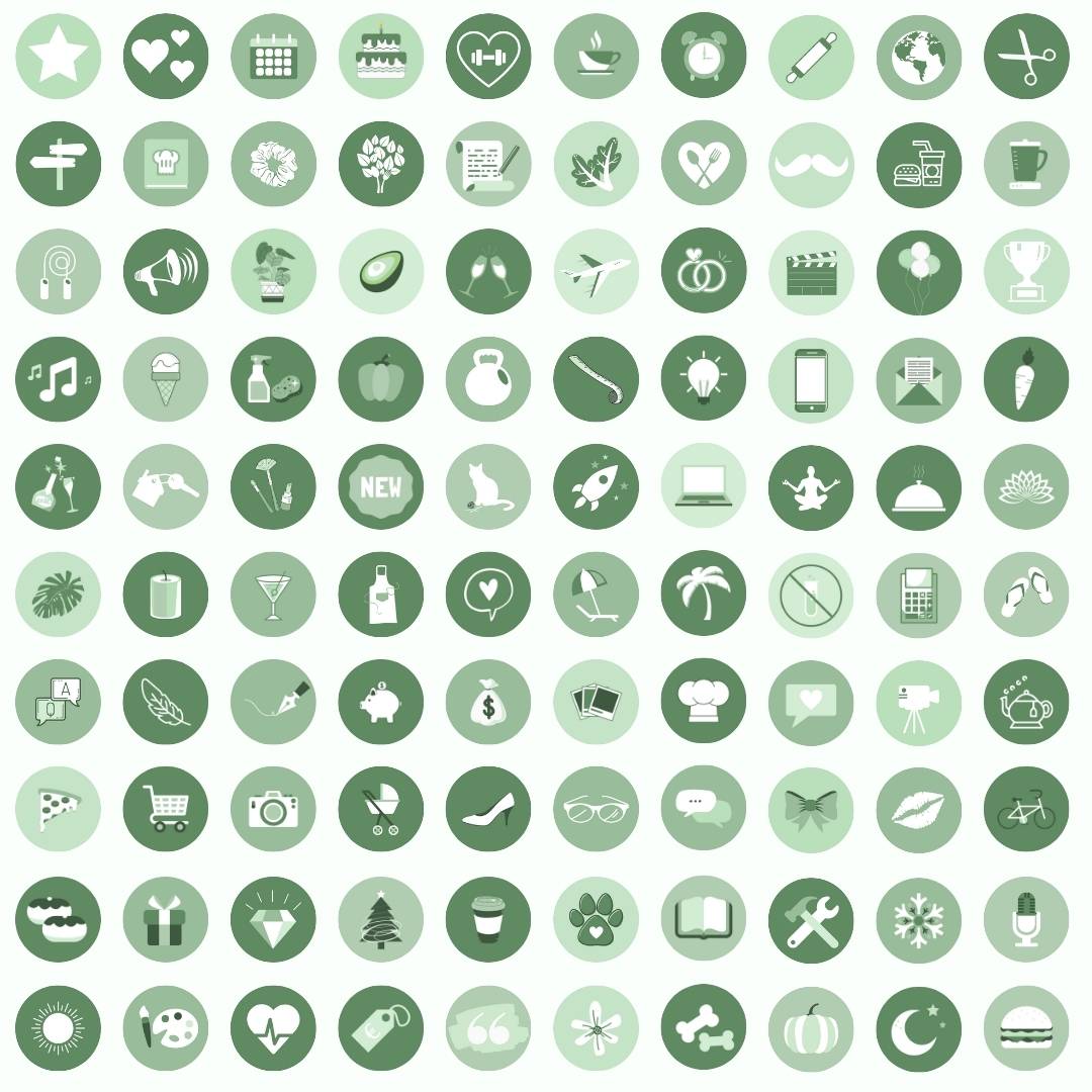 Instagram Go Green highlight covers eli kohokohtien kansikuvat Canva-mallipohjat sosiaaliseen mediaan Loov.fi