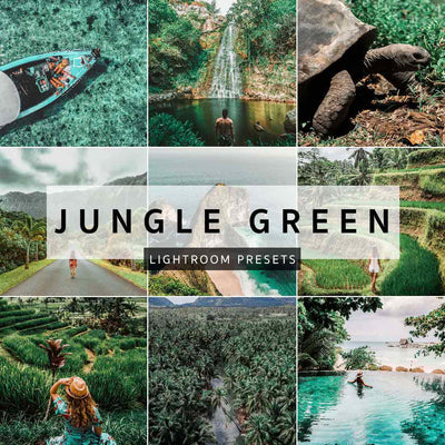 Vihreän eri sävyjä tuova ja korostava Jungle Green Adobe Lightroom preset puhelimeen helppoon kuvanmuokkaukseen Loov.fi