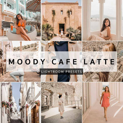 Vaaleanruskeita sävyjä lisäävä Adobe Lightroom Moody Cafe Latte preset filtteri puhelimeen helppoon kuvanmuokkaukseen Loov.fi