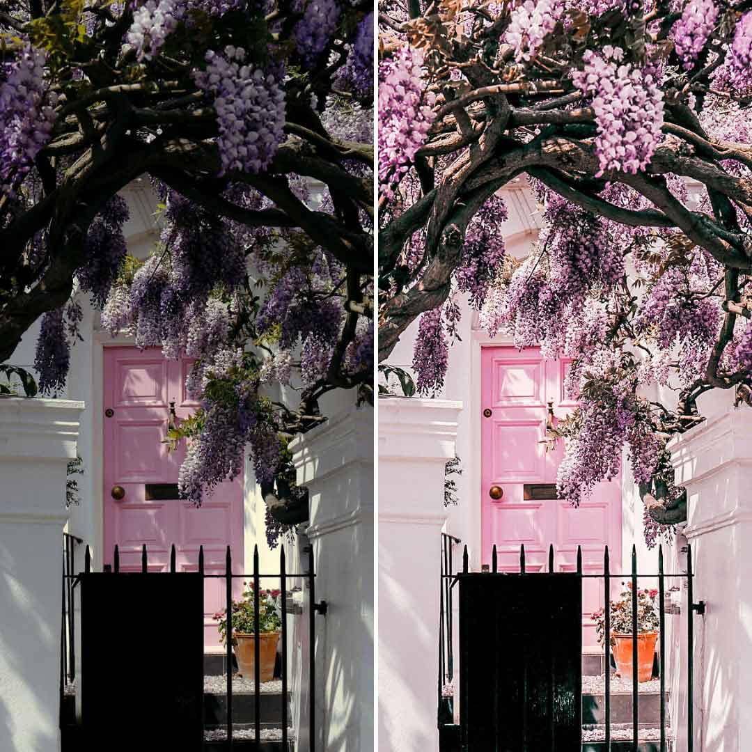 Kuvien muokkausta yhdellä klikkauksella Lightroom sovelluksessa käyttäen Pink Vibes preset filtteriämme Loov.fi