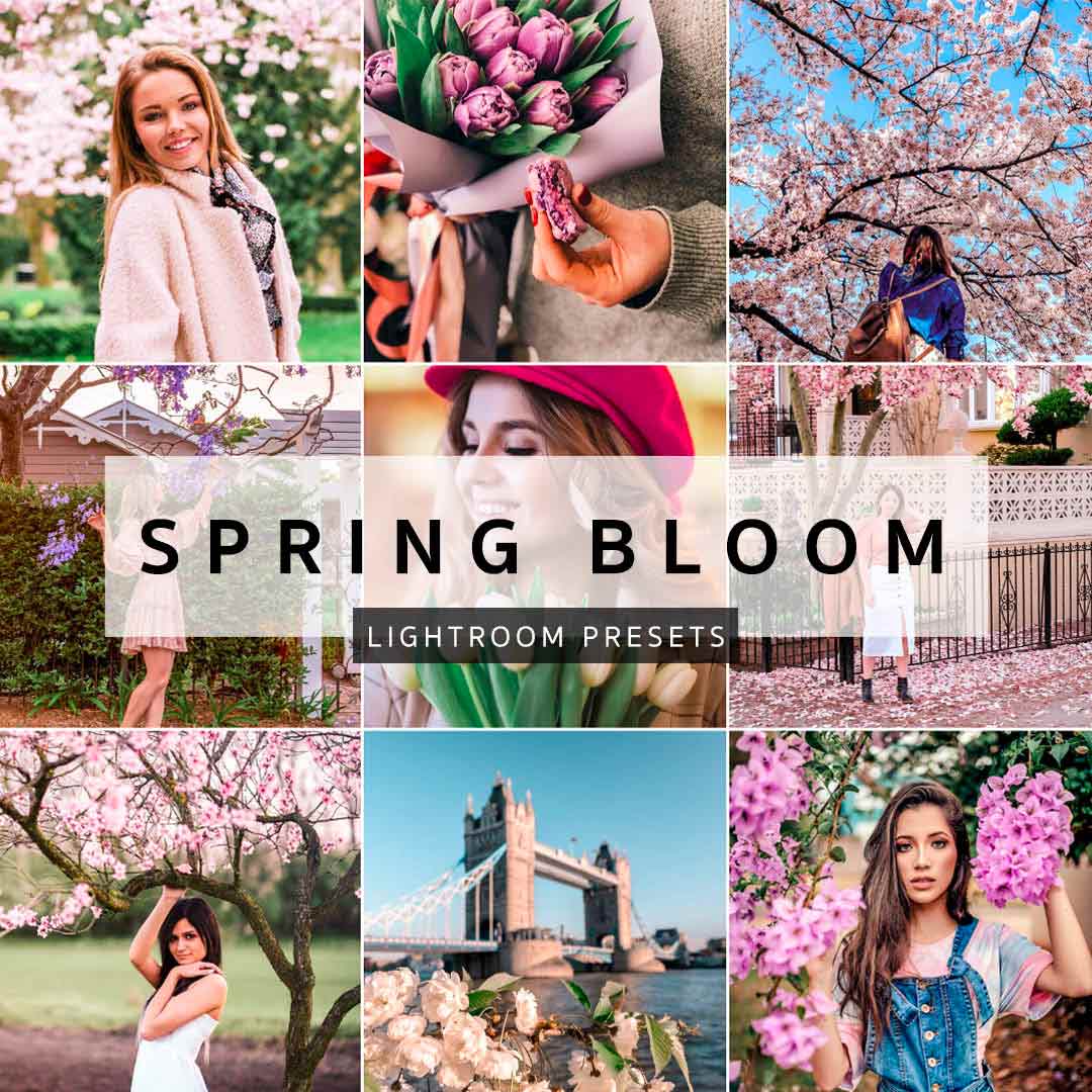 Lämmin ja raikas vaaleanpunaista ja violettia korostava Adobe Lightroom Spring Bloom preset filtteri puhelimeen helppoon kuvanmuokkaukseen Loov.fi