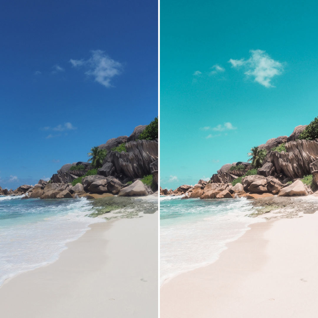 Kuvien muokkausta yhdellä klikkauksella Lightroom sovelluksessa käyttäen Tropical Blues preset filtteriämme Loov.fi